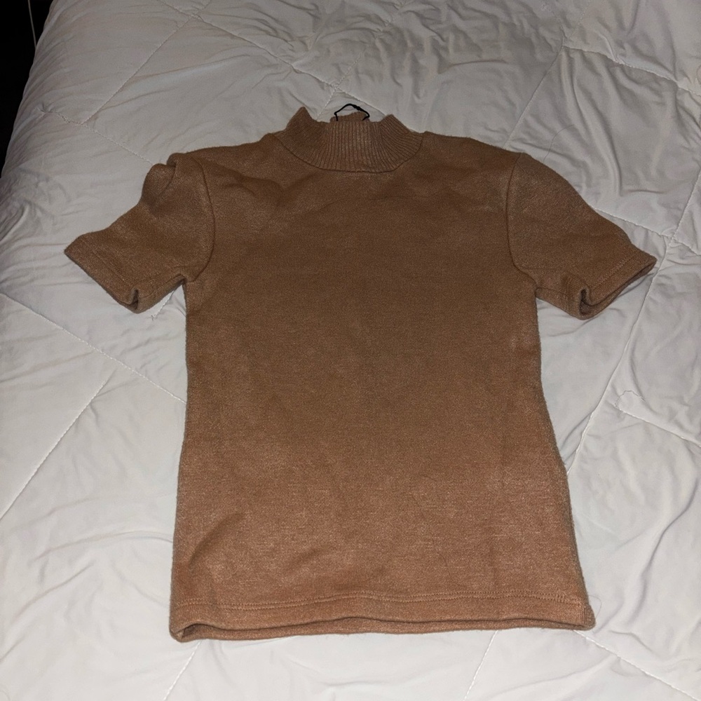 Zara Women's Tan Turtleneck Top
